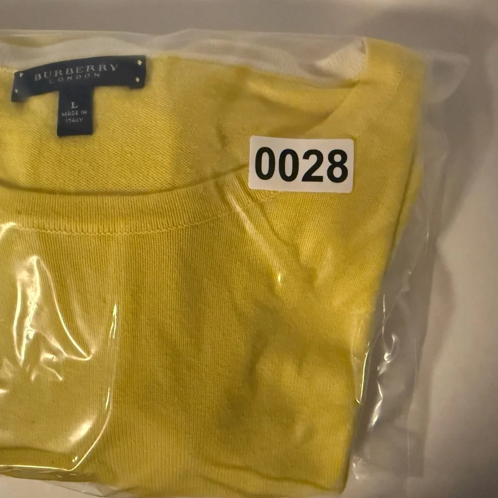 BURBERRY London Yellow Cotton Top Large Pullover Made in Italy‎ (0028) A7 - Picture 9 of 9